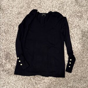 JM Collection Black Sweater with Gold Accents